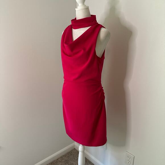 Lulu's Flaunt Your Figure dark pink sleeveless cut-out mini dress size M - Picture 3 of 12